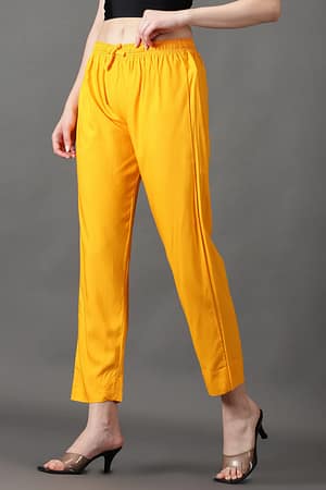 CADILA Women's Cotton Drawstring Rayon Pants