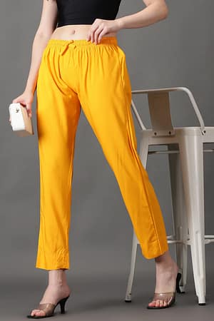 CADILA Women's Cotton Drawstring Rayon Pants