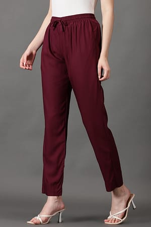 CADILA Women's Cotton Drawstring Rayon Pants