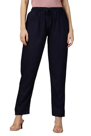 CADILA Women's Cotton Drawstring Rayon Pants