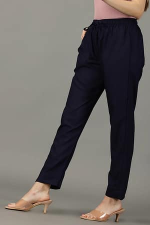 CADILA Women's Cotton Drawstring Rayon Pants