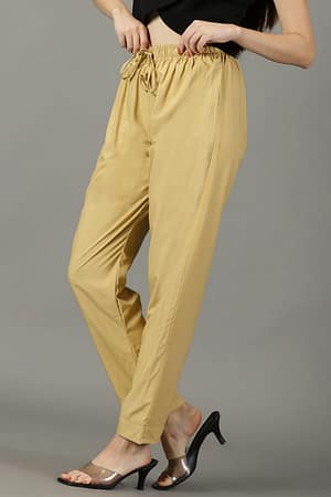 CADILA Women's Cotton Drawstring Rayon Pants