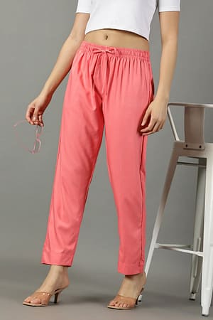 CADILA Women's Cotton Drawstring Rayon Pants