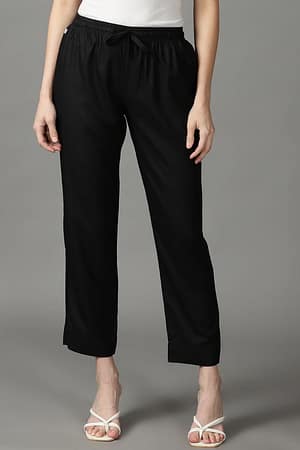 CADILA Women's Cotton Drawstring Rayon Pants