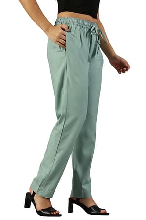 CADILA Women's Cotton Drawstring Rayon Pants