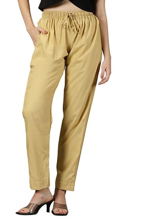 CADILA Women's Cotton Drawstring Rayon Pants